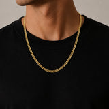 Stainless steel Cuban Curb linked chain (5mm) - Gold