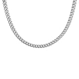Stainless steel Cuban Curb linked chain (5mm) - Silver