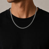 Stainless steel Cuban Curb linked chain (5mm) - Silver