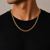 Stainless steel Cuban Curb linked chain (6mm) - Gold