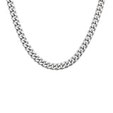 Stainless steel Cuban Curb linked chain (6mm) - Silver