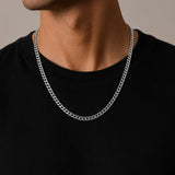 Stainless steel Cuban Curb linked chain (6mm) - Silver