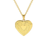 Stainless steel Vintage Heart locket - Gold - Large