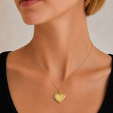 Stainless steel Vintage Heart locket - Gold - Medium