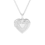 Stainless steel Vintage Heart locket - Silver - Large