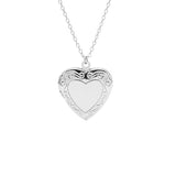 Stainless steel Vintage Heart locket - Silver - Medium