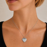 Stainless steel Vintage Heart locket - Silver - Medium