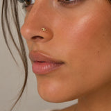 Titanium Lightning Bolt Nose Stud - Silver