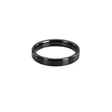 Stainless steel 4mm plain band ring - Black