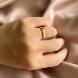 Stainless steel 4mm plain band ring - Gold
