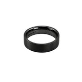 Stainless steel 6mm plain band ring - Black