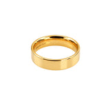 Stainless steel 6mm plain band ring - Gold