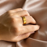 Stainless steel 6mm plain band ring - Gold