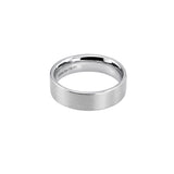 Stainless steel 6mm plain band ring - Matte Silver