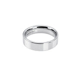 Stainless steel 6mm plain band ring - Silver