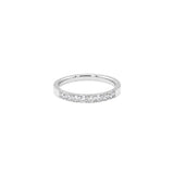 Stainless steel cubic pave ring - Silver