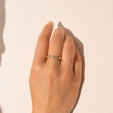 Stainless steel cubic pave ring - Silver