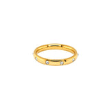 Stainless steel Cubic Zirconia Dots ring - Gold