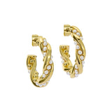 Ted Baker Jewellery - Tiyaa Twisted Pearl Hoops - Gold